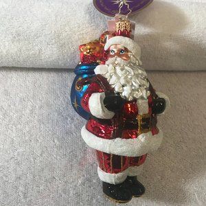 Radko Christmas ornament glass Santa Back pack full of toys Dillard's Carrying